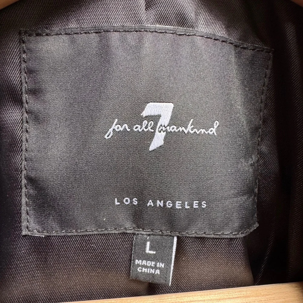 7‎ For All Mankind Double Breasted Power Blazer Dress Longline L Padded Shoulder